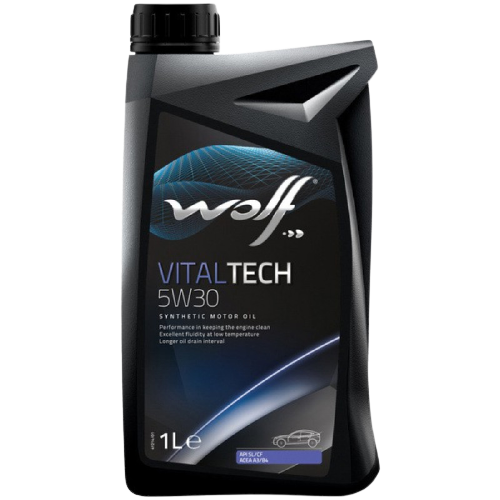 Синтетическое моторное масло WOLF VITALTECH 5W30 — для турбодвигателей VW, Mercedes, BMW, Opel. 1 литр